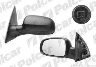 Купить 5556515M Polcar - Зеркало внешнее левая сторона управление электр. черная крышка обогреваемое стекло асферичное стекло
