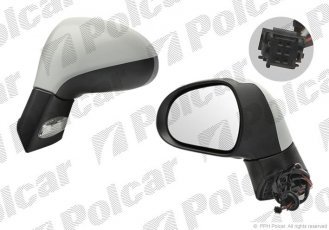 Купить 5712514M Polcar - Зеркало внешнее левая сторона управление электр. под покраску обогреваемое стекло выпуклое с указат.