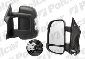 Купить 5770515M Polcar - Зеркало внешнее левая сторона управление электр. черная крышка обогреваемое короткое стекло выпуклое