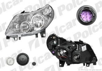 Купити 5770102U Polcar - Фара основна права сторона AL тип лампи=H1+H7 електричний з мотором ECE CITRO N FIAT PEUGEOT (Q)
