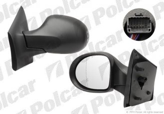 Купити 6001523M Polcar - Дзеркало зовнішнє права сторона управління електр. кришка текстура обігріваєме скло опукле RENAU