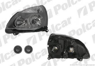 Купити 6016106E Polcar - Фара основна права сторона тип лампи=H1+H7 електричний без мотора сіра рамка відбивача ECE REN