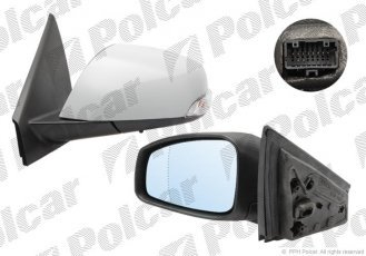 Купить 6039514M Polcar - Зеркало внешнее левая сторона управление электр. под покраску обогреваемое стекло асферичное синее с