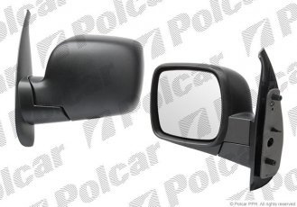 Купить 606251-M Polcar - Зеркало внешнее левая сторона управление ручное черная крышка стекло выпуклое стекло хром RENAULT KA