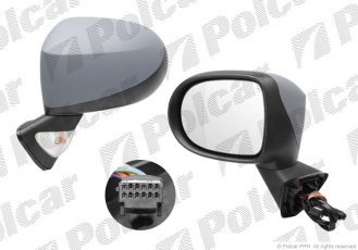 Купить 6058525M Polcar - Зеркало внешнее правая сторона управление электр. под покраску обогреваемое стекло выпуклое складное