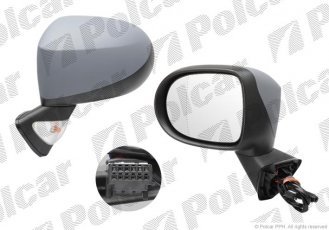 Купить 6058524M Polcar - Зеркало внешнее правая сторона управление электр. под покраску обогреваемое стекло выпуклое датчик т