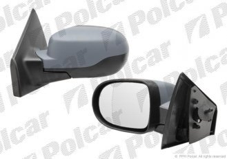 Купить 6064521M Polcar - Зеркало внешнее правая сторона управление механич.  (проводки)  под покраску стекло выпуклое датчик тем