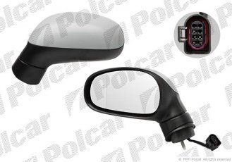 Купить 6726514M Polcar - Зеркало внешнее левая сторона управление электр. под покраску обогреваемое стекло асферичное SEAT LE