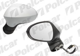 Купить 6732522M Polcar - Зеркало внешнее правая сторона управление механич.  (проводки)  под покраску стекло выпуклое SEAT IBIZA