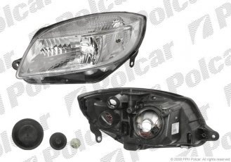 Купить 6915090E Polcar - Фара основная левая сторона тип лампы=H4 электрический с мотором ECE SKODA ROOMSTER (5J)  07.06-04.10