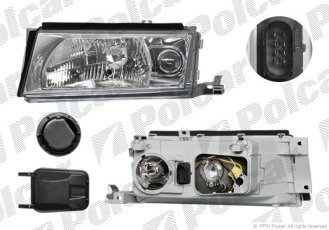 Купить 6921093E Polcar - Фара основная левая сторона с фарой п/тум. тип лампы=H3+H4 электрический без мотора ECE SKODA OCTAVI