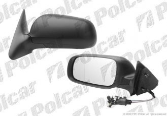 Купить 6920513M Polcar - Зеркало внешнее левая сторона управление механич. крышка под покраску стекло асферичное стекло хром