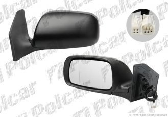 Купить 8125524M Polcar - Зеркало внешнее правая сторона управление электр. крышка под покраску обогреваемое стекло выпуклое с