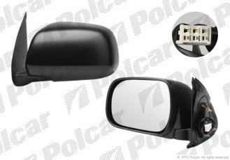 Купить 8192514M Polcar - Зеркало внешнее левая сторона управление электр. крышка текстура стекло выпуклое стекло хром TOYOTA