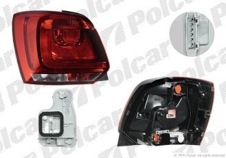Купити 953387-E Polcar - Ліхтар задній ліва сторона TYC без патрона лампи ECE VOLKSWAGEN POLO (6R)  08.09-  (PJ)