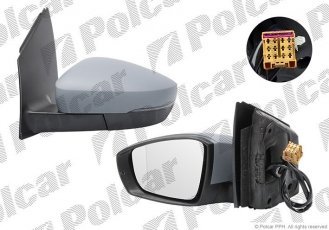 Купить 9533515M Polcar - Зеркало внешнее левая сторона управление электр. под покраску обогреваемое стекло асферичное с указа
