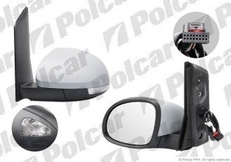 Купить 9552515M Polcar - Зеркало внешнее левая сторона управление электр. под покраску обогреваемое стекло асферичное стекло