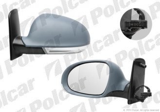 Купить 9551527M Polcar - Зеркало внешнее правая сторона управление электр. крышка под покраску обогреваемое стекло асферичное