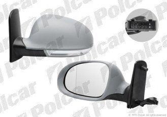 Купить 9551526M Polcar - Зеркало внешнее правая сторона управление электр. крышка под покраску обогреваемое стекло асферичное