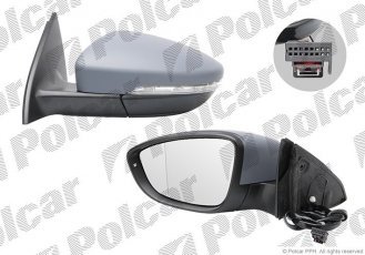 Купить 95D1524M Polcar - Зеркало внешнее правая сторона управление электр. под покраску обогреваемое стекло выпуклое стекло х
