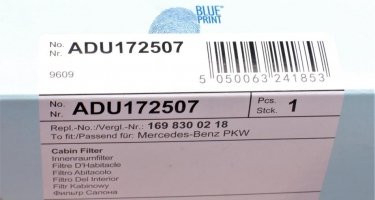 Салонный фильтр ADU172507 BLUE PRINT – (из активированного угля) фото 4