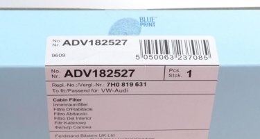 Салонный фильтр ADV182527 BLUE PRINT – (фильтр-патрон, тонкой очистки) фото 3