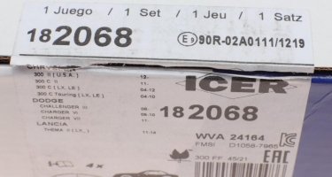 Тормозная колодка 182068 ICER – с датчиком износа фото 7