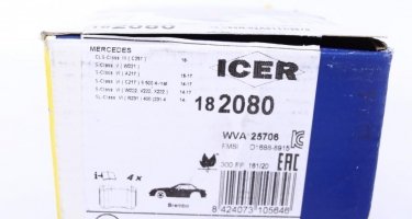 Тормозная колодка 182080 ICER –  фото 5