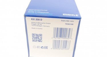 Топливный фильтр KX 208D MAHLE – (фильтр-патрон) фото 6