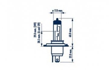Лампа накаливания H4 12V 60/55W P43t STANDARD blister 1шт (производство) 48881B1 NARVA фото 1