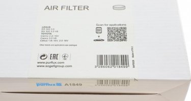 Воздушный фильтр A1849 PURFLUX –  фото 4
