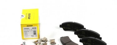 Купить 2395401 TEXTAR Тормозные колодки передние Пежо 206 (1.4, 1.6, 2.0) без датчика износа