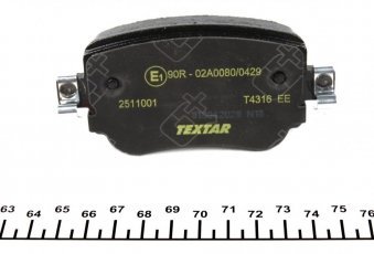 Гальмівна колодка 2511001 TEXTAR – без датчика зносу фото 4