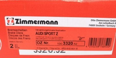 Тормозной диск 100.3320.52 Zimmermann фото 5