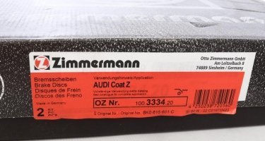 Тормозной диск 100.3334.20 Zimmermann фото 6