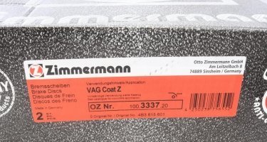 Тормозной диск 100.3337.20 Zimmermann фото 4
