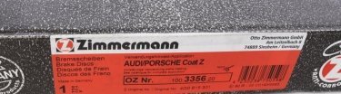 Тормозной диск 100.3356.20 Zimmermann фото 6