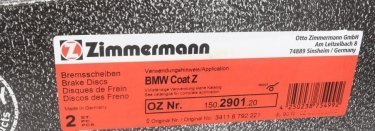 Тормозной диск 150.2901.20 Zimmermann фото 6