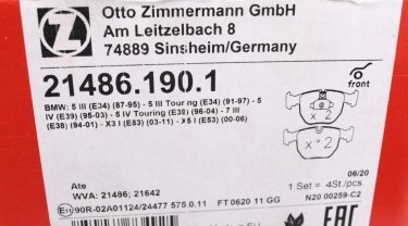 Гальмівна колодка 21486.190.1 Zimmermann – подготовлено для датчика износа колодок фото 5