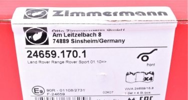 Тормозная колодка 24659.170.1 Zimmermann – подготовлено для датчика износа колодок фото 4
