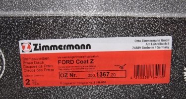 Тормозной диск 250.1367.20 Zimmermann фото 5