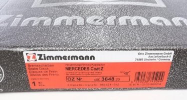 Тормозной диск 400.3648.20 Zimmermann фото 6