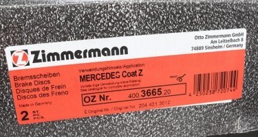 Тормозной диск 400.3665.20 Zimmermann фото 6