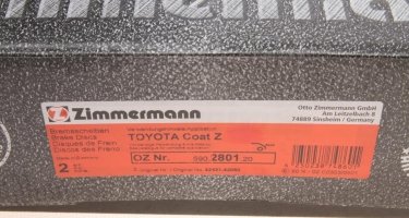 Тормозной диск 590.2801.20 Zimmermann фото 5