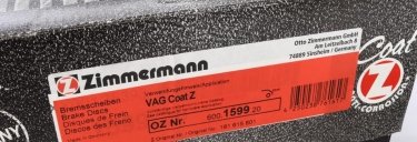 Тормозной диск 600.1599.20 Zimmermann фото 5