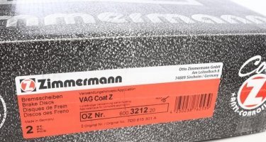Гальмівний диск 600.3212.20 Zimmermann фото 6
