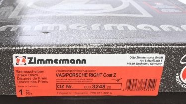 Гальмівний диск 600.3248.20 Zimmermann фото 7