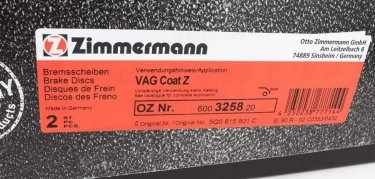 Тормозной диск 600.3258.20 Zimmermann фото 6