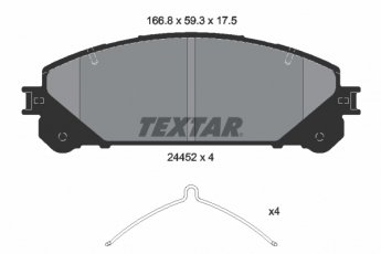Купить 24452 17,5 1 4 TEXTAR Тормозные колодки  Lexus RX (200, 270, 300, 350, 450) (2.0, 2.7, 3.5) 