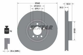 Купити 98200 1609 0 1 TEXTAR Гальмівні диски BMW X5 (E70, F15) (2.0, 2.9, 3.0, 4.8)